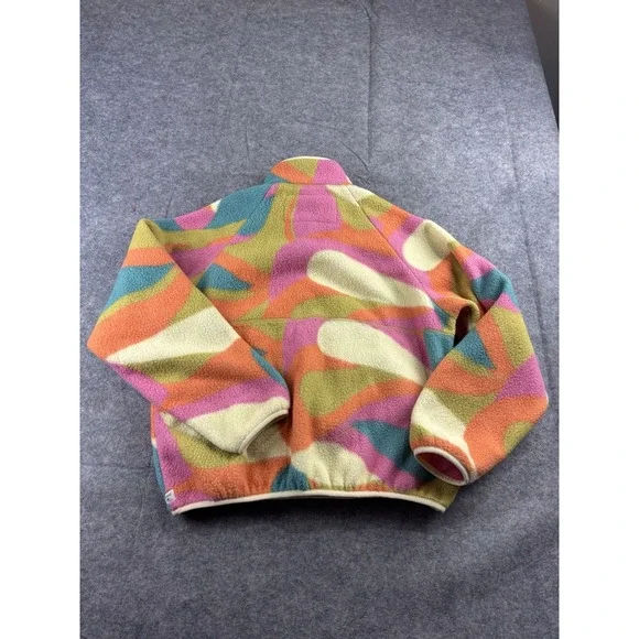 Toad&co Campo Fleece Pullover Henley Bristow Women's L Multicolor Abstract Boxy - Picture 8 of 8